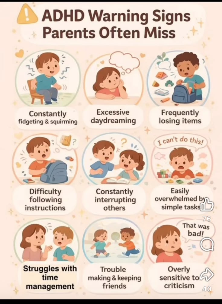 What are early warning signs of ADHD?